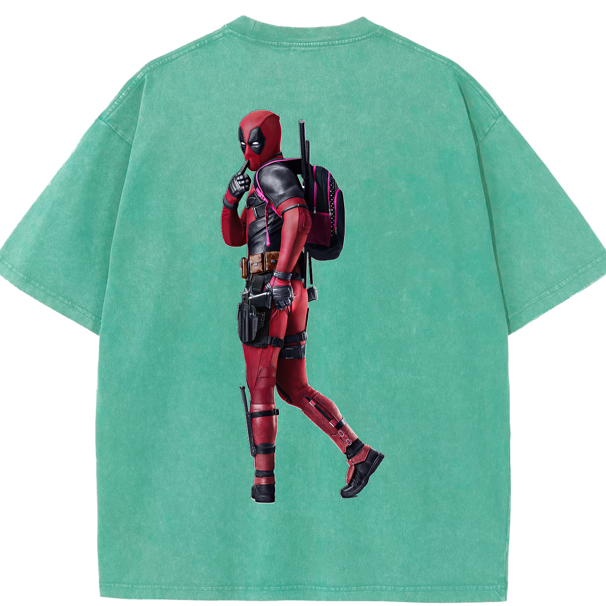 （画像用） Deadpool デッドプール 綿100% ヴィンテージ風 半袖Tシャツ（背面プリント）